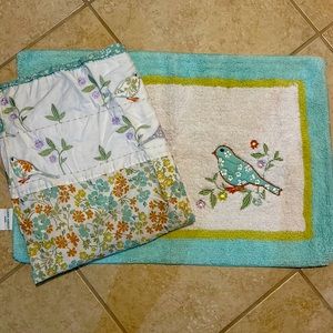 Laura Ashley shower curtain and bath rug